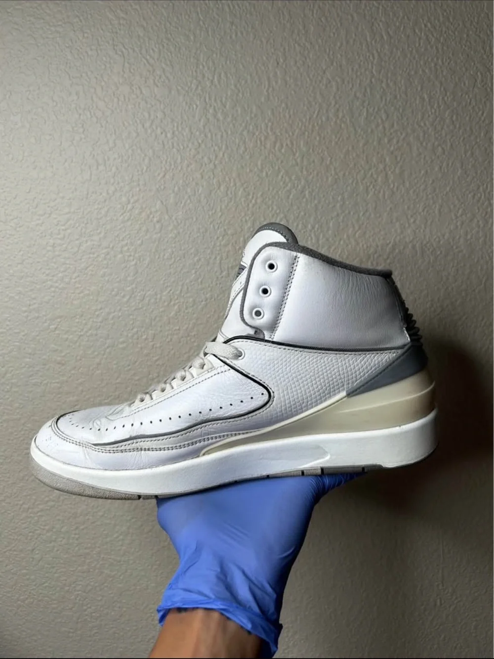 White and Gray High-Top Men's Sneakers